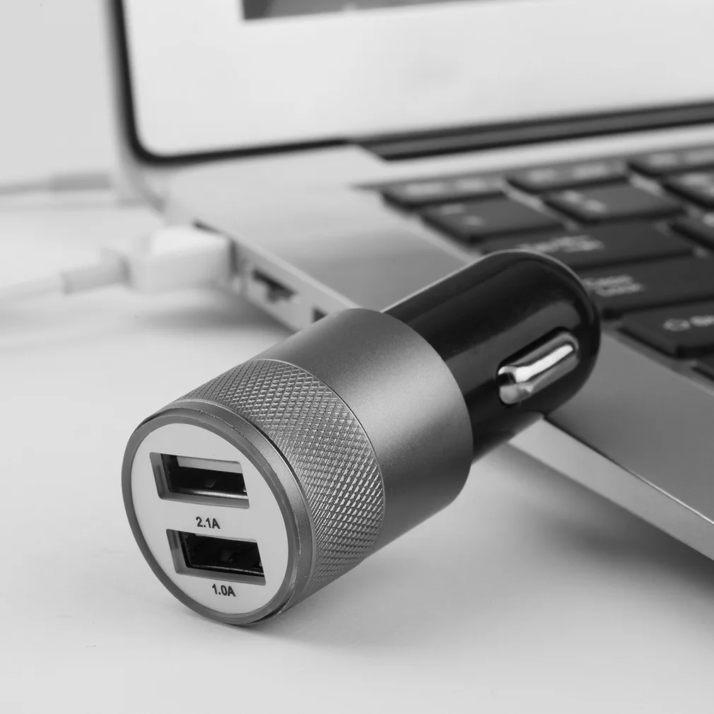 جديد قوي متوافق DC12-24V 2.1A 1.0A الألومنيوم المزدوج USB-ميناء USB العالمي سيارة مهايئ شاحن مناسبة ل iphone6/6 ثانية/5