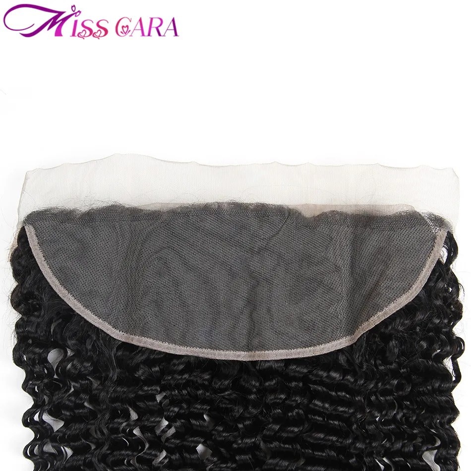 1 Piece/ Lot Deep Wave Brazilian Hair Lace Frontal Miss Cara Remy Human Hair 13X4 Hand-Tied Ear To Ear Closure 120% Density