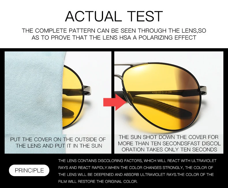 Мужские солнцезащитные очки, день и ночь, двойное использование, ночное видение, мужские, для вождения, солнцезащитные очки, фотохромные, поляризационные, унисекс, UV400, gunes gozlugu