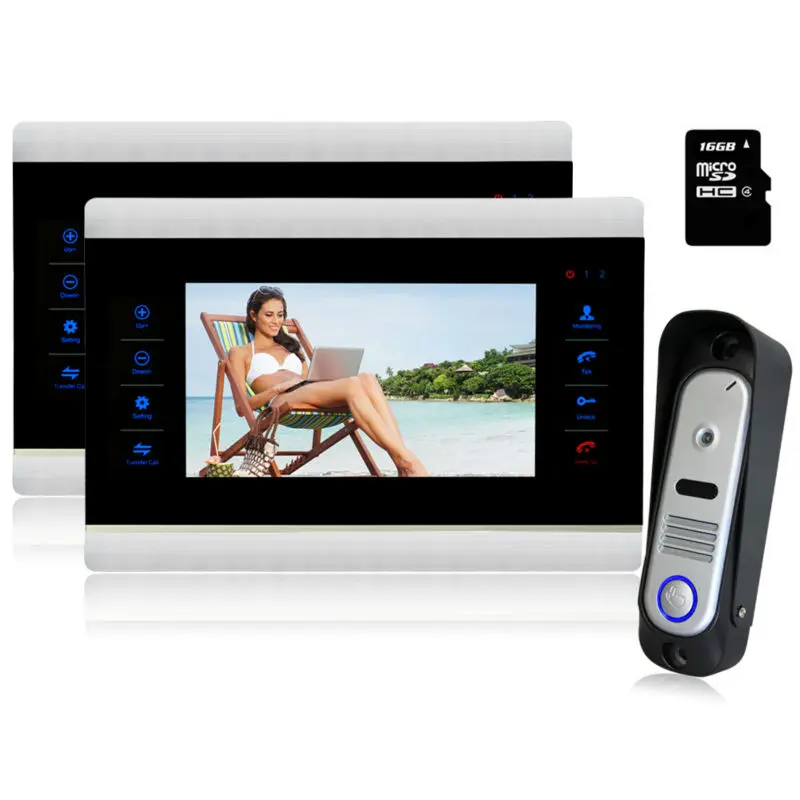 

Homefong 7" TFT LCD Color Video Door Phone Doorphone Doorbell Intercom System for Home Villa Touch Key Night Take Photo Viewer
