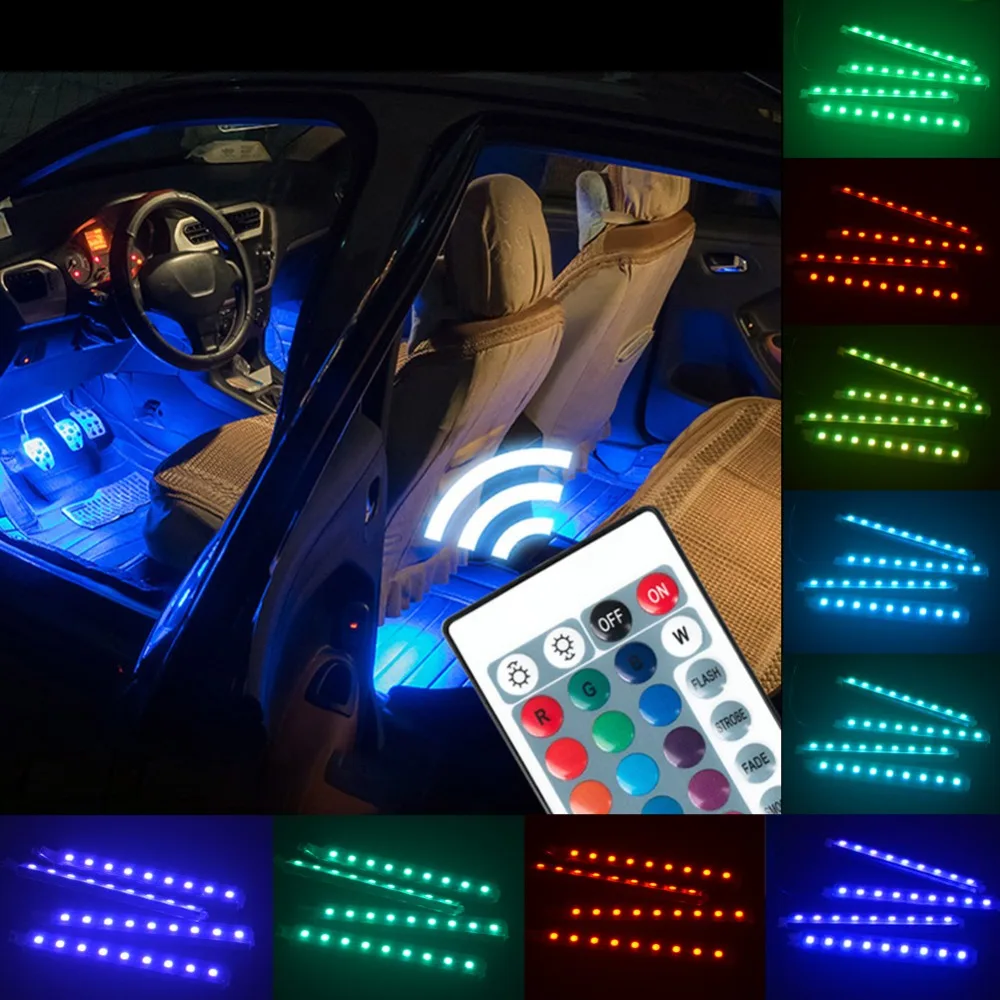 Светодиодная лента RGB для автомобиля беспроводной пульт дистанционного