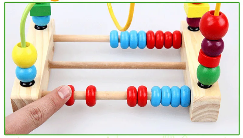 Деревянные игрушки для детей цветные деревянные круги из бисера проволока лабиринт американские горки Обучающие деревянные пазлы игрушка