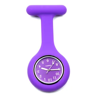 

silicone watch nurse fob pocket watch Color purple clip on watches hospital gift nursing students quartz clock dropshipping