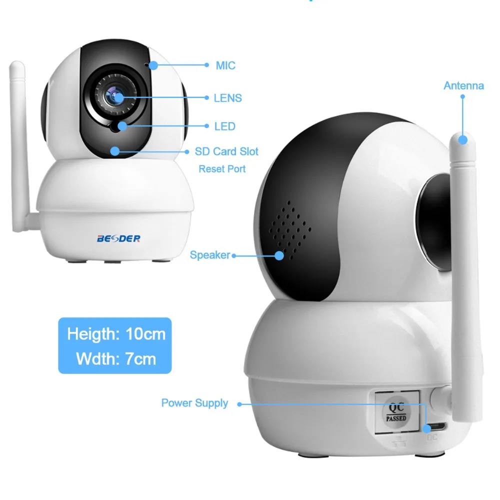 BESDER Full HD 1080P Беспроводная ip камера с дистанционным обзором 2.0MP CCTV WiFi