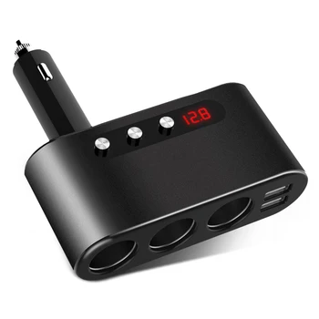 

12V-24V Car Cigarette Lighter Socket Splitter Plug LED USB Charger Adapter 3.1A 100W Detection For Phone MP3 DVR Accessories