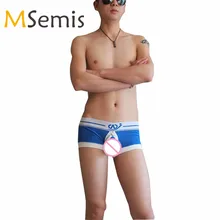 Купальный костюм, мужской купальник с отверстием для пениса, боксеры, шорты, бикини, трусы для геев, сексуальное нижнее белье, купальный костюм, мужское нижнее белье