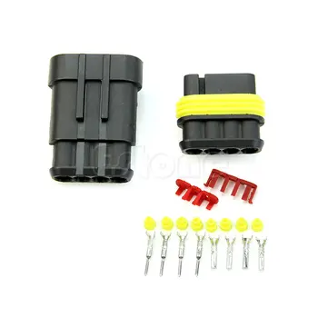 

1 Kit 4 Pin Way Waterproof Electrical Wire Connector Plug Car Motorcyle Truck