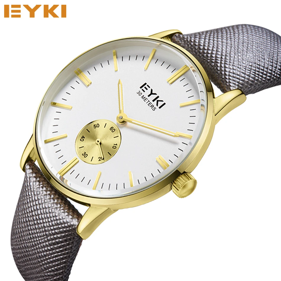EYKI Gold Fashion Watches Men Luxury Brand Men's Quartz Hour Clock ...