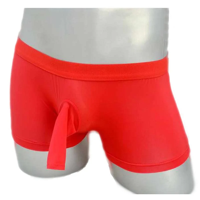 Men's Sexy Lingerie Cock Sheath Open Bikini Boxer Briefs Crotch Pouch