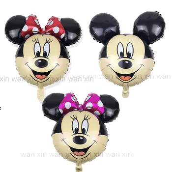 

50pcs/lot mickey minnie head helium balloons wholesale 69*64cm minnie mickey party balloons kid toys for birthday balloons