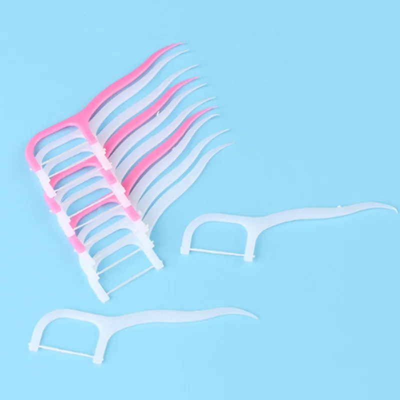 

100 Pcs/Pack Dental Floss Flosser Brush Tooth Picks Oral Care Teethpick Sword Tooth Health Care High Quality F008-2