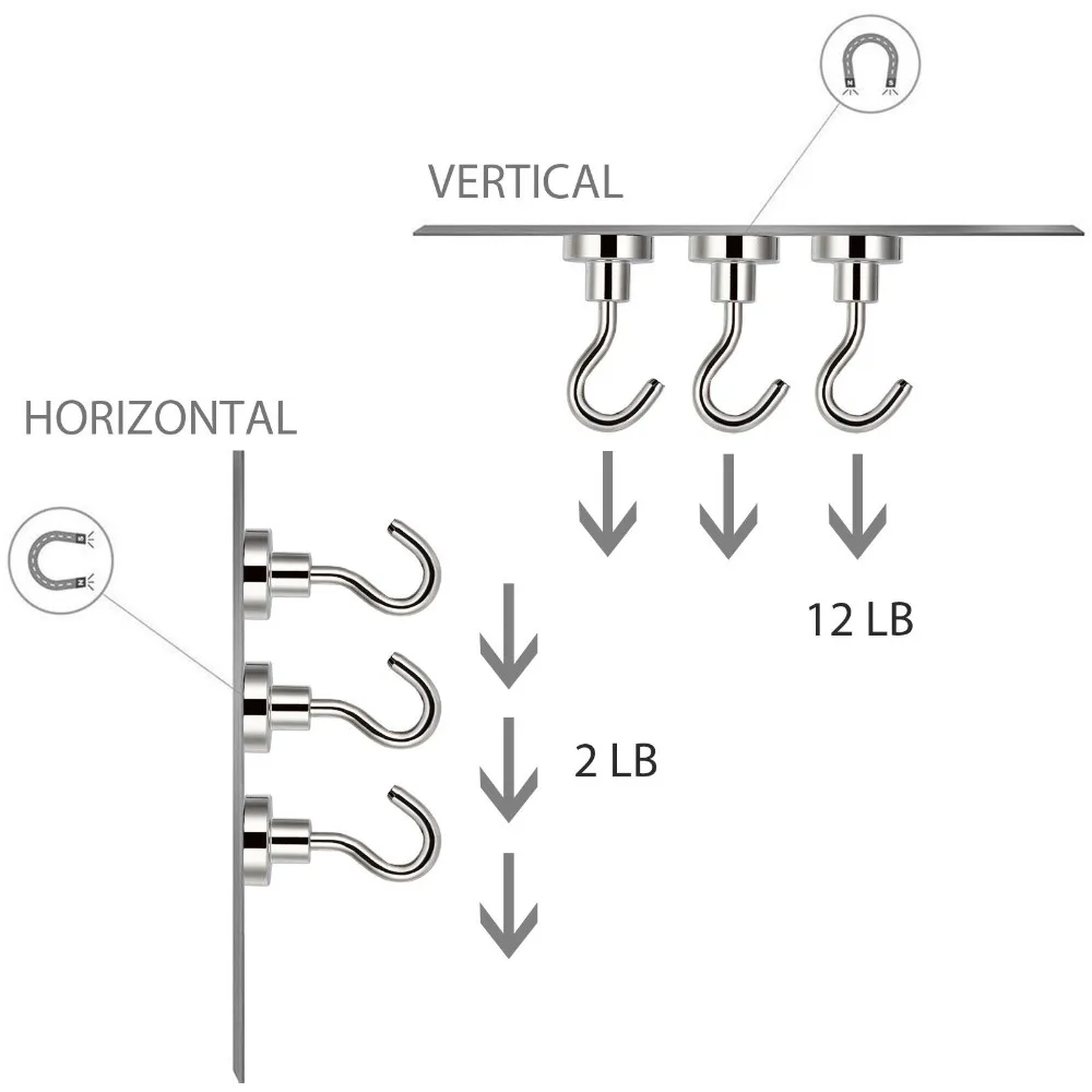 20 шт. магнитные крючки, магнитный держатель, неодимовый редкоземельный 5,5 кг N52 D16 16 мм сильное магнитное оборудование, gancho de parede