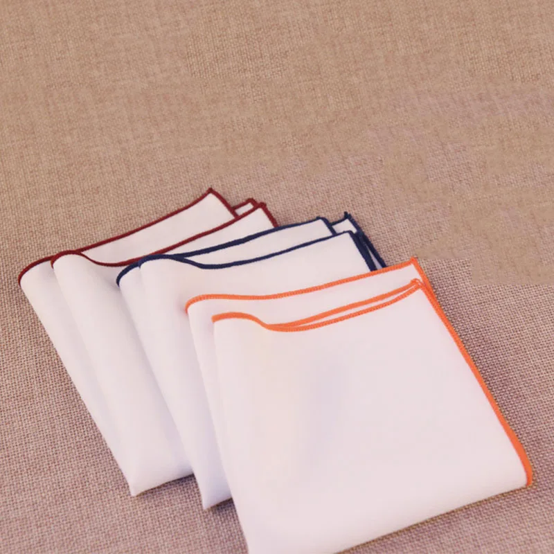 Mantieqingway Solid Color White Handkerchief for Men s Formal Business Chest Towel Hanky Cotton Wedding Hankies Pocket Square