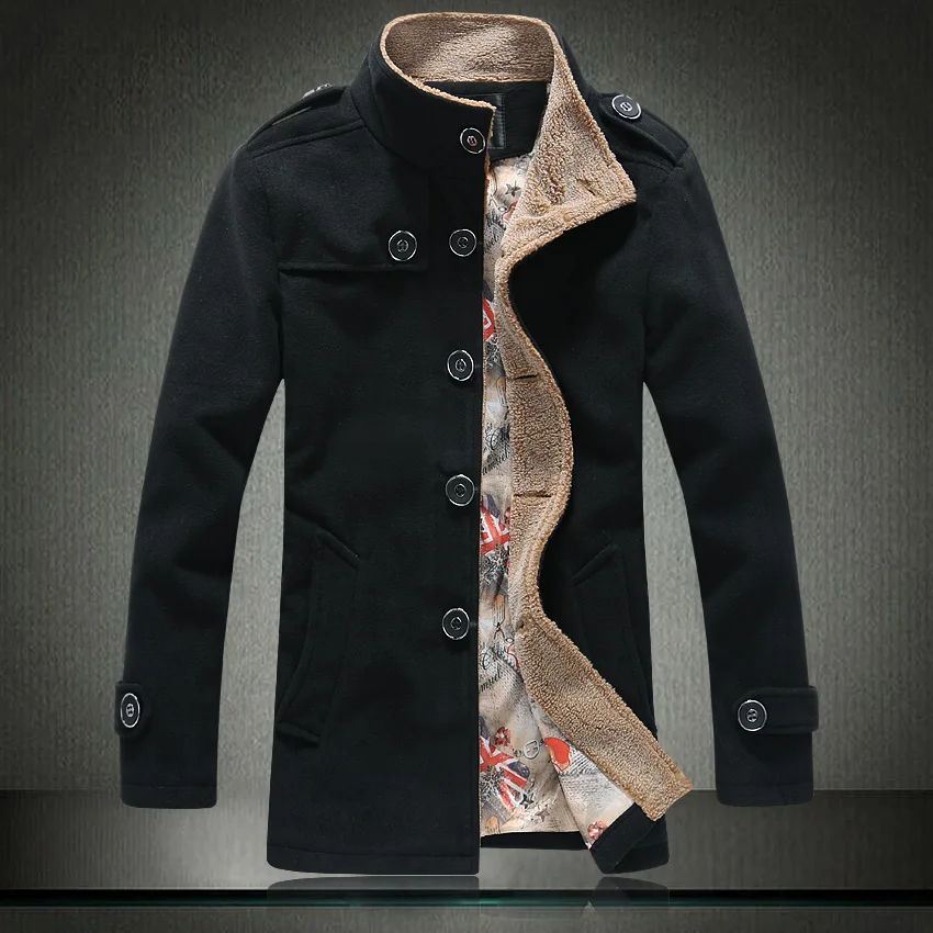 

2019 Autumn Winter Jacket Men Warm Causal Parkas Cotton Coat Male Woolen cloth Outwear Coat man jacket Men's Velvet Thick Coats