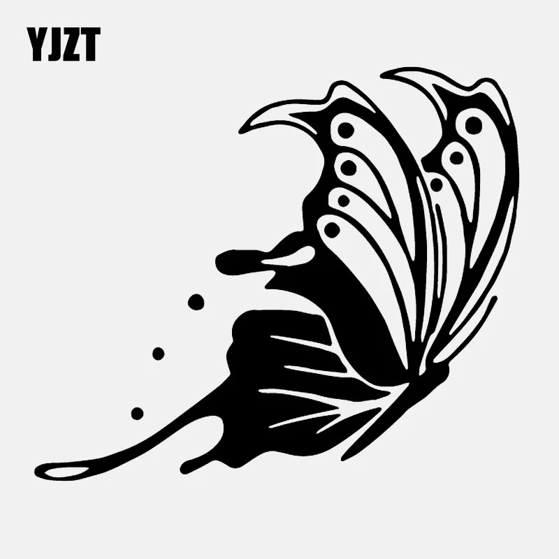 YJZT 15M*12.7CM One Large Butterfly Decor Vinyl Decal Car Sticker Art Black/Silver C24-0351 | Автомобили и мотоциклы