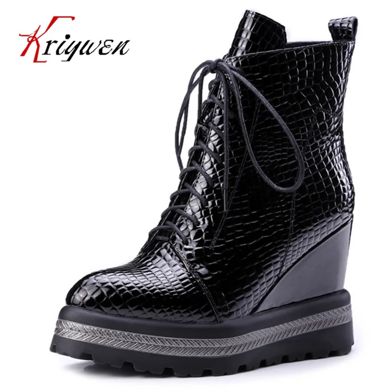 lace up ankle boots with wedge heel