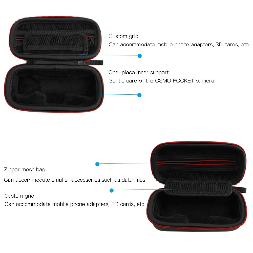 DJI OSMO Pocket Bag PU Waterproof Mini Carrying Case Portable Storage Box for OSMO POCKET Handheld Gimbal Camera w/ Hang Buckle