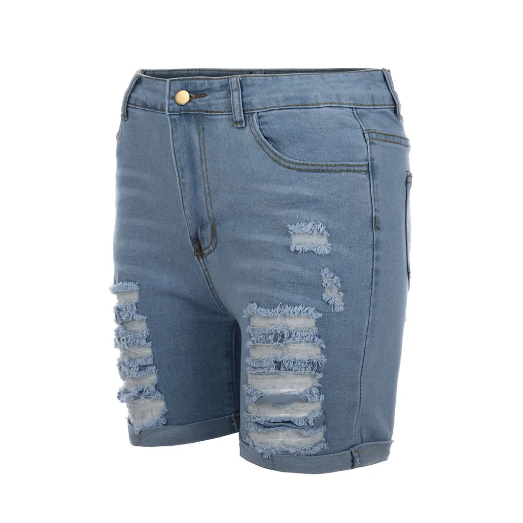 JAYCOSIN женская одежда новая мода обтягивающие Стрейчевые джинсовые шорты женские повседневные шорты со средней посадкой сексуальные Рваные джинсовые шорты