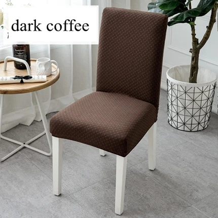 Супер толстый чехол для обеденного стула из хлопка и спандекса, универсальные чехлы на стулья для ресторана, отеля, съемный эластичный чехол - Цвет: dark coffee