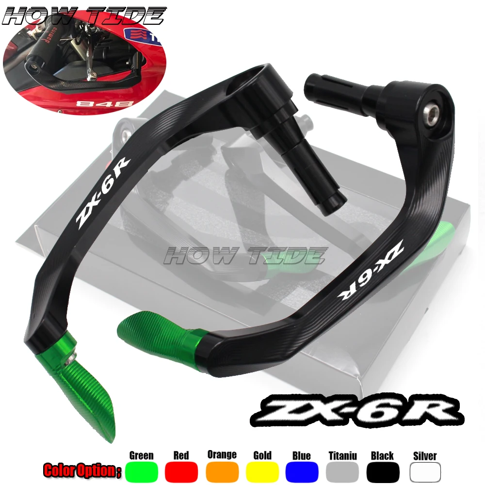 

For Kawasaki ZX6R ZX-6R 2pcs 22mm 7/8in Durable Aluminum Motorcycle Brake Clutch Lever Protector Hand Guards for Decoration