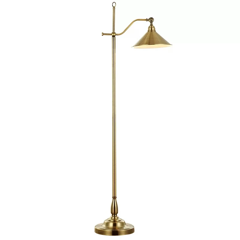 High quality luxury Copper lamp American retro style floor lamp adjustable creative living room
