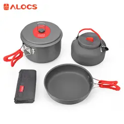 ALOCS CW-C19T набор алюминиевой посуды складной горшок сковорода чайник dischclotrson набор для приготовления пищи 2-3 человека для кемпинга пикника