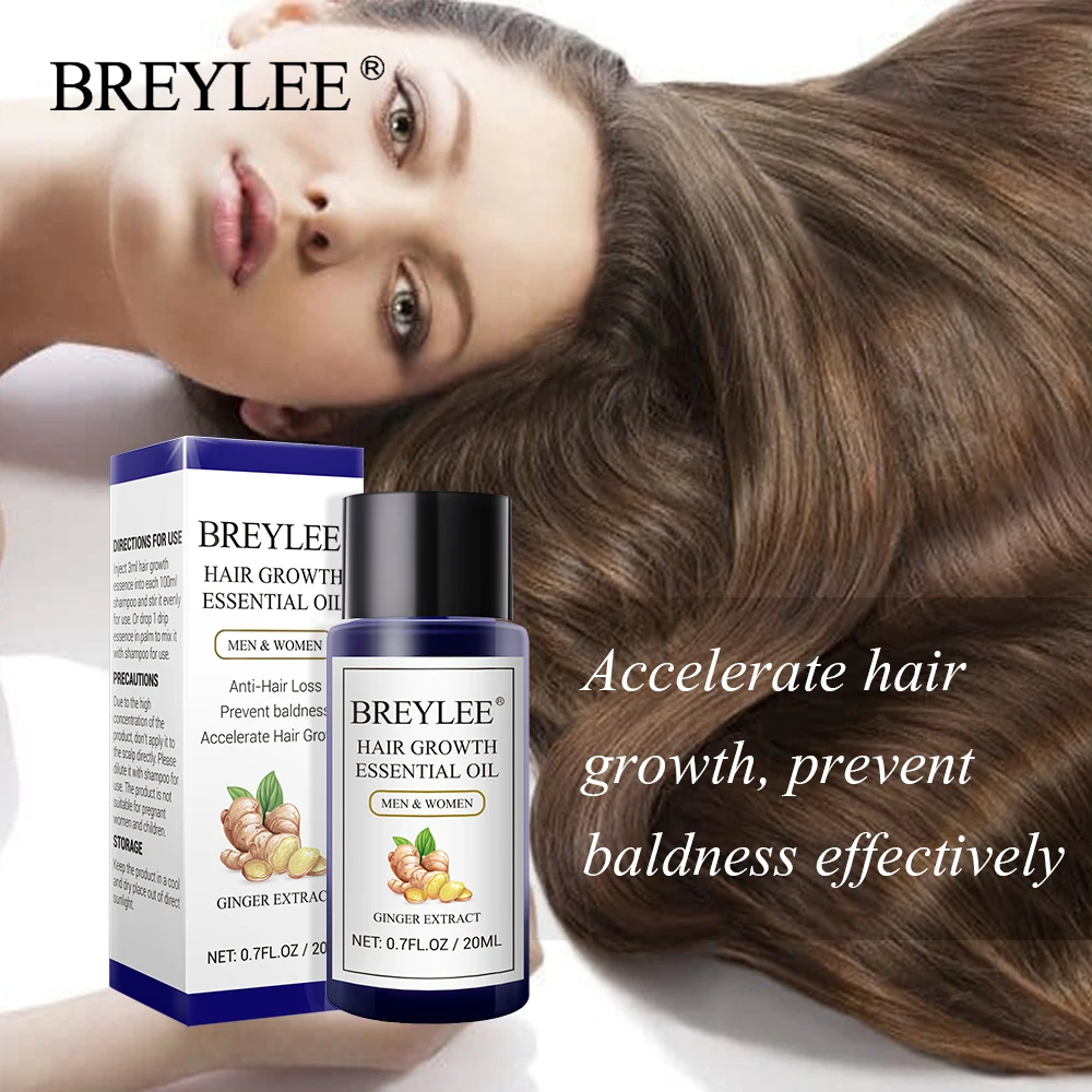 BREYLEE эфирное масло для роста волос 20 мл быстро мощные Продукты для волос уход за волосами Предотвращение облысения против выпадения волос сыворотка питательная