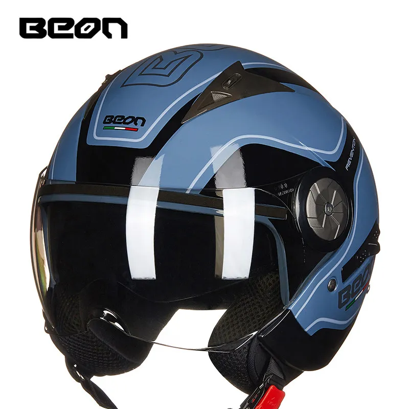 BEON модный moto rcycle шлем Ретро шлем двойной объектив шлем falf шлем moto casco B-216 из АБС и поликарбоната