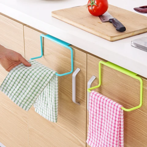 

Kitchen Organizer Towel Rack Hanging Holder Bathroom Cabinet Cupboard Hanger Shelf For Kitchen Supplies Accessories