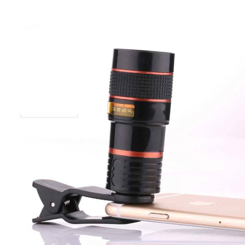 

Universal 8X Mobile Phone Lens HD External Optical Zoom Camera Kit for redmi note 5a samsung galaxy s9 huawei p20 lite iphone x
