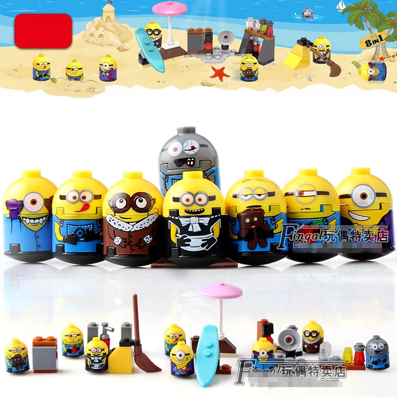 Buy 8pcs Movie Minions Building Blocks Action Figures