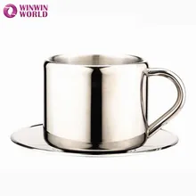 180 ML Handgriff kaffee tassen eingestellt mit matte modische westlichen stil edelstahl tasse aus China WW-FC005