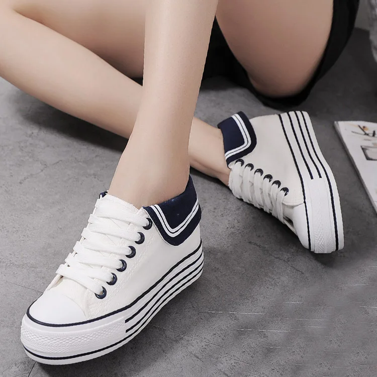 

New Height Increasing Shoes Women Casual Mixed Colors Flat Shoes Walking Footwe Student Sneakers Shoes Woman Tenis Feminino