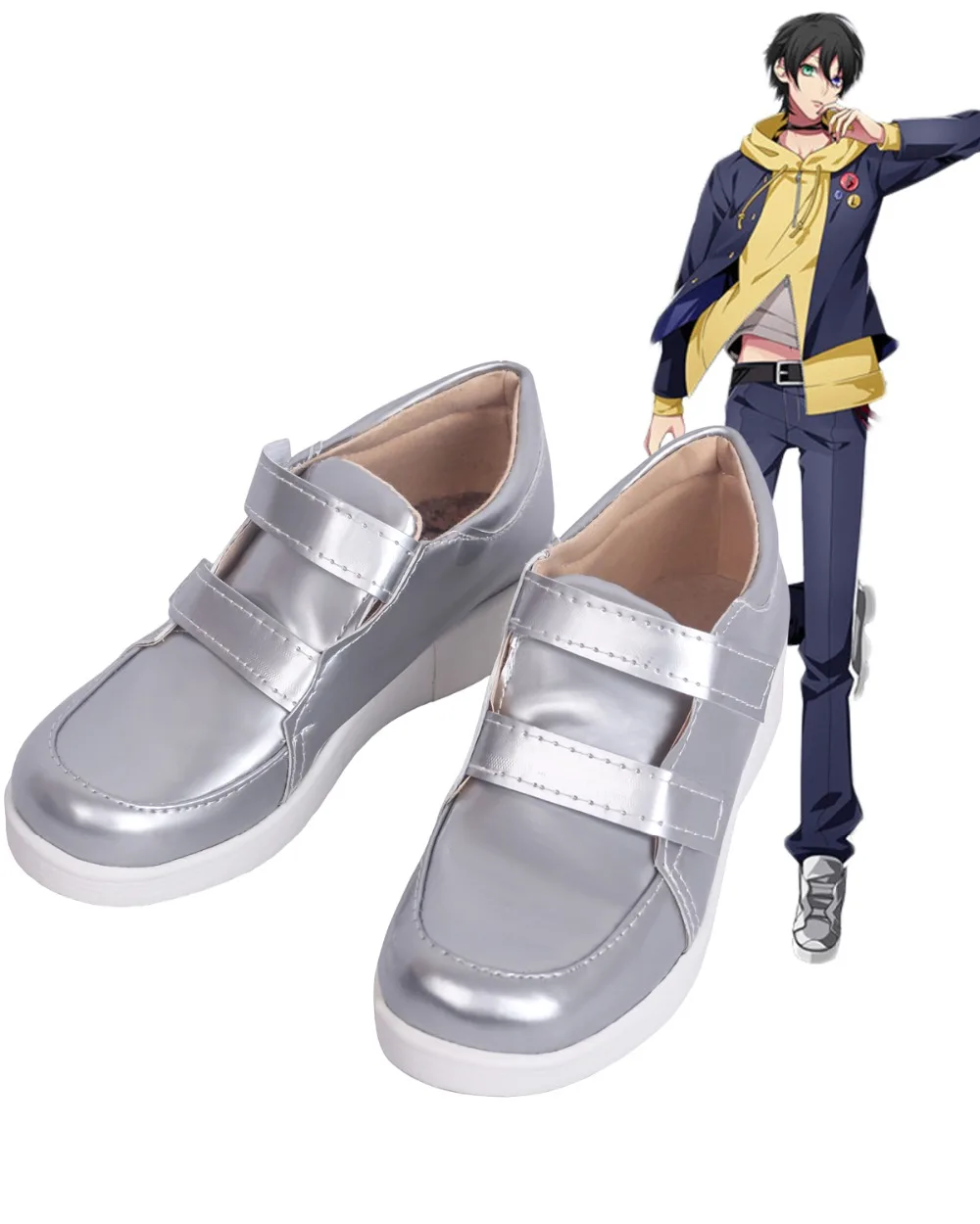 

Yamada Saburo Shoes Cosplay Division Rap Battle DRB Saburo Yamada Cosplay Shoes Silver Boots Custom Made