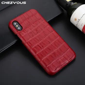 

New Case For Apple iPhone X Back Cover Case CHEZVOUS Brand Luxury Crocodile Pattern Ultra Thin Leather Case for iPhone X / 10