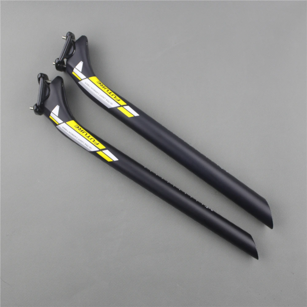 

New FUTURE full carbon fiber bicycle seatpost MTB road bike parts superlight seatpost matte 27.2/30.8 /31.6 *350/400mm yellow