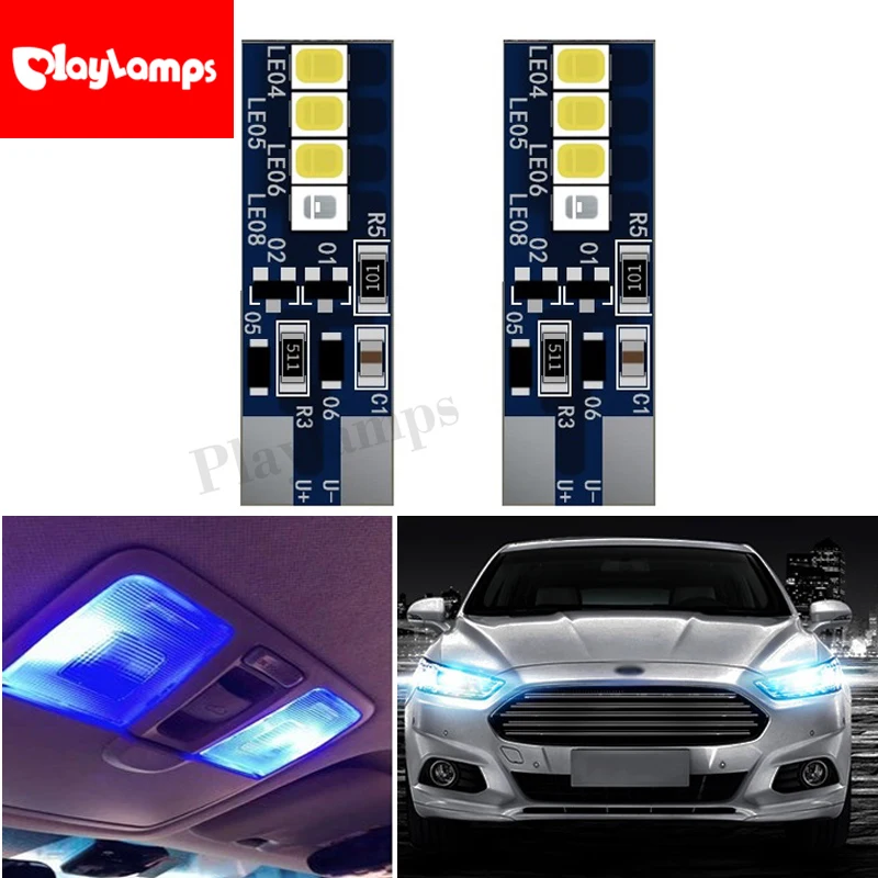 

2Pcs T10 Blue Car modified small LED Bulb reading light width light day line light license plate light door bulb
