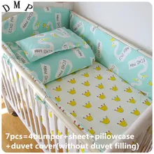 Скидка! 6/7 шт. хлопок детские кроватки Постельное белье детские кровати бампер для мальчик/девочка, 120*60/120*70 см