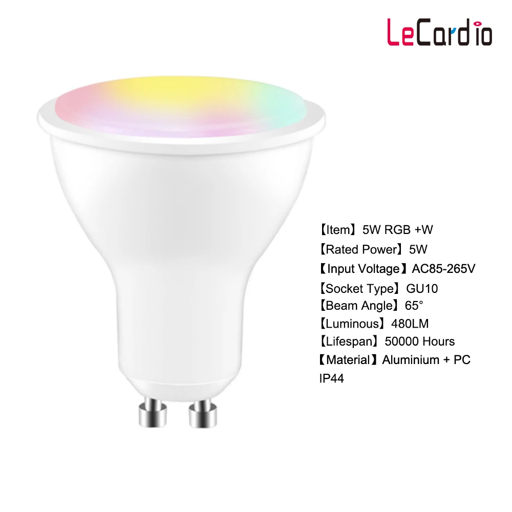 GU10 Светодиодная лампа 5 Вт цветная Изменяемая RGB + холодный белый сценический свет