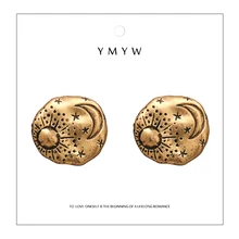 YMYW, винтажные простые круглые серьги-гвоздики, защита от солнца, луна, этнические, античные, уникальные аксессуары, женские праздничные браслеты, Mujer Moda, подарки