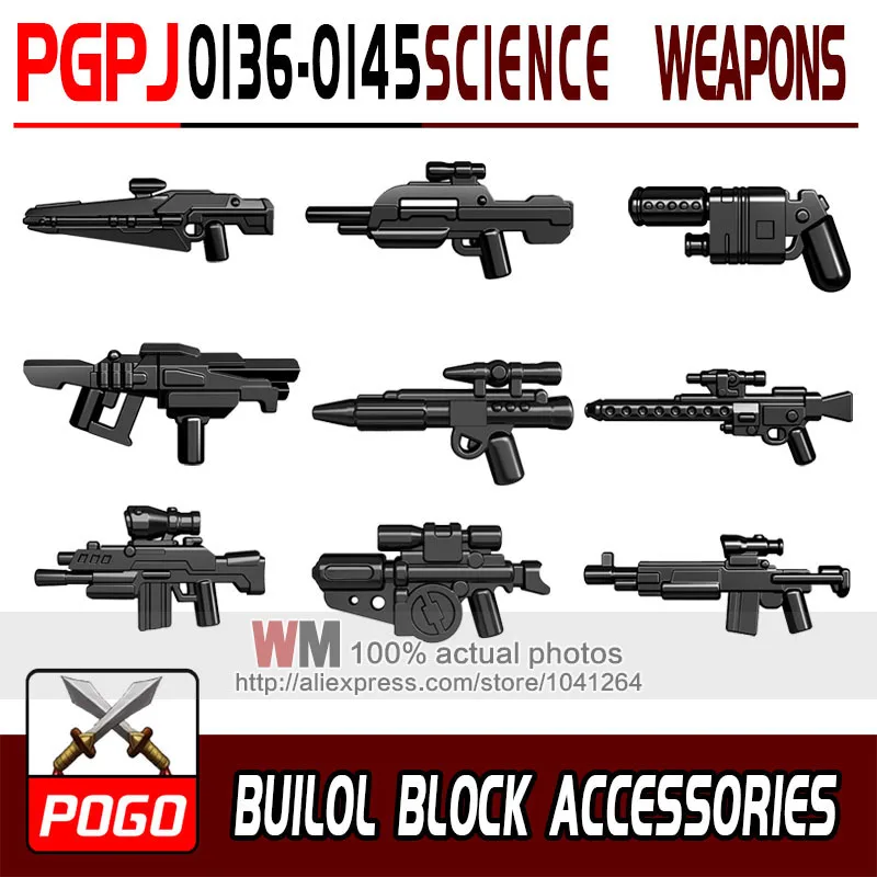 

WM 10pcs/set PGPJ0136-0145 Science Fiction Weapon Gun DIY Building Blocks Sets Model Bricks Toys for Children
