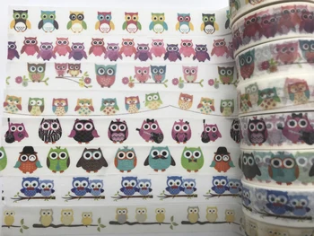 

2017 hot seller gold diy tape jiataihe washi tape owl a bird of Minerva night owl vintage masking Free shipping 15mm*10m