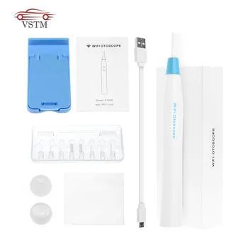 

WiFi Otoscope 1.0MP Wireless Ear Endoscope wax Cleaning Tool for iPhone,IOS,Android ,Samsung with 6 LED Ear Endoscope Camera Ear