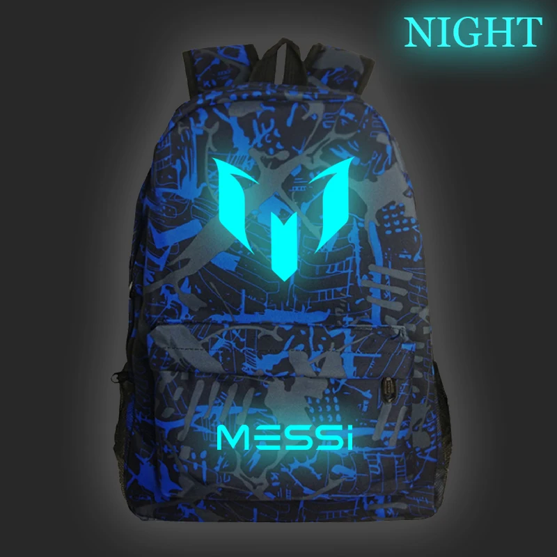 Высокое Качество Messi яркие сумки для студентов рюкзак мальчиков и девочек модный