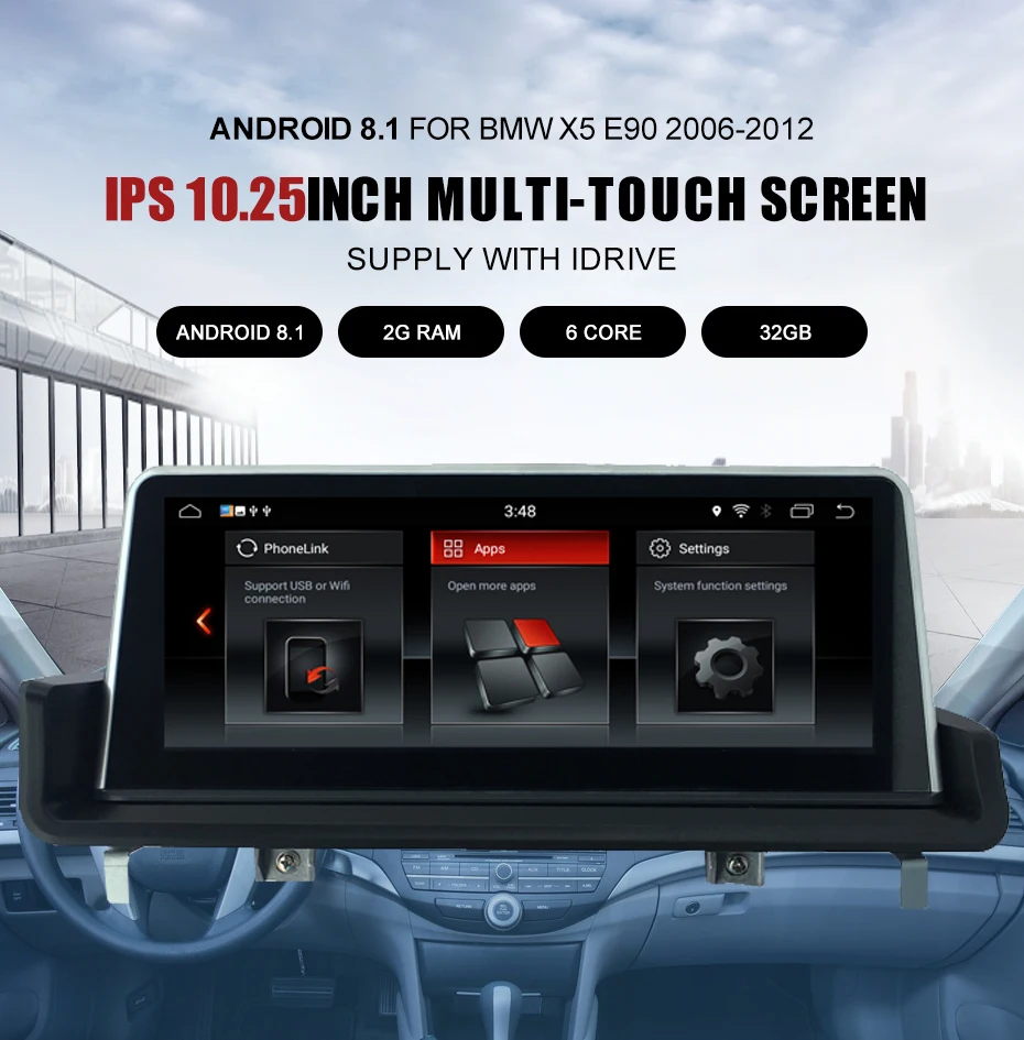 KANOR 10,25 "ips экран PX6 ШЕСТЬ Core 2 + 32G Android 8,1 автомобилей радио Мультимедиа плейер для BMW 3 serise E90 E91 E92 E93 gps WI-FI BT