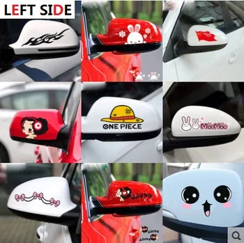 

LEFT SIDE Car Rearview Mirror Sticker Cute Cartoon Personality Creative Car Stick Scratch Blocking Decoration Refit