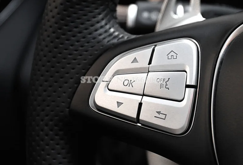 Автомобильный руль, отделочное покрытие кнопки 12 шт. для Benz C Class W205 S205