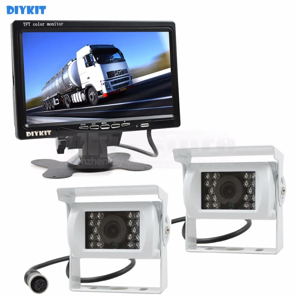 DIYKIT 2 x 4pin Night Vision Rear View Camera Car Camera + DC 12V-24V 7 inch TFT LCD Car Monitor System for Bus Houseboat Truck DIYKIT 2 x 4pin Night Vision Rear View Camera Car Camera + DC 12V-24V 7 inch TFT LCD Car Monitor System for Bus Houseboat Truck
