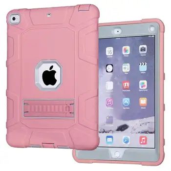 

Kids Safe Silicon Protective Back Case for Apple iPad Air2 iPad6 Shockproof Stand Back Cover Bags Case for iPad Air2 9.7 inch