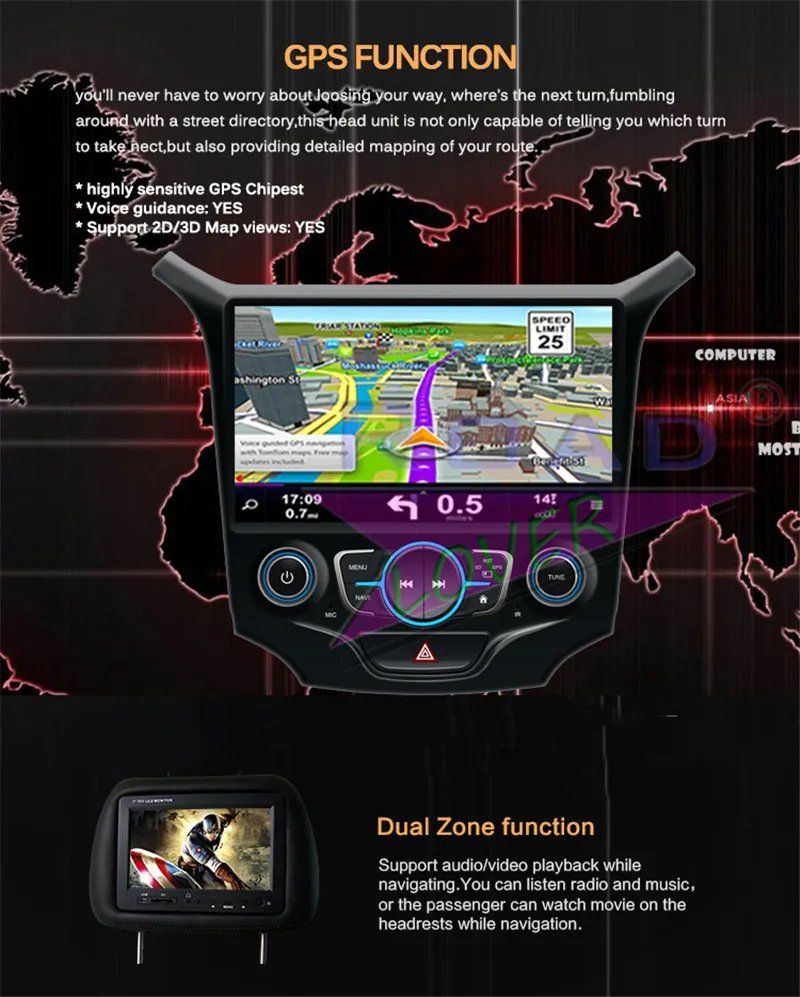 pioneer car headunit For Chevrolet Cruze 2015